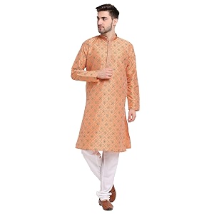 Jompers Mens Coller Embroidered Printed Kurta Pyjama.