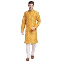 Jompers Mens Coller Embroidered Printed Kurta Pyjama.
