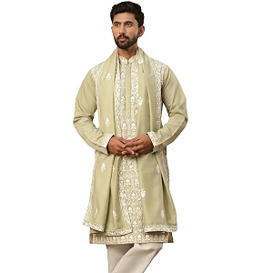 Jompers Silk Blend Embroidered Kurta Pyjama Dupatta