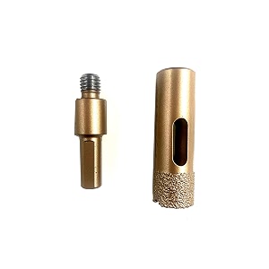 jon bhandari tools 19mm 34 inch 2-in-1 diamond core drill bit with adapter  vacuum brazed hole saw cutter for marble granite tiles concrete stone brick  wet amp dry drilling for power tools