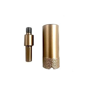 jon bhandari tools 25mm 1 inch 2-in-1 diamond core drill bit with adapter  vacuum brazed hole saw cutter for marble granite tiles concrete stone brick wall  wet amp dry drilling for power tools