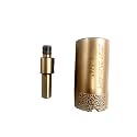 Jon Bhandari Tools 32mm (1-1/4 Inch) 2-in-1 Diamond Core Drill Bit with Adapter – Vacuum Brazed Hole Saw Cutter for Marble, Granite, Tiles, Concrete, Stone, Brick – Wet &amp; Dry Drilling for Power Tools