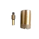 Jon Bhandari Tools 38mm (1-1/2 Inch) 2-in-1 Diamond Core Drill Bit with Adapter – Vacuum Brazed Hole Saw Cutter for Marble, Granite, Tiles, Concrete, Stone, Brick – Wet & Dry Drilling for Power Tools