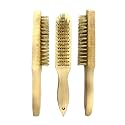 Jon Bhandari Tools 3pc Wooden Handle Wire Brush with Carbon Steel Bristles for Cleaning, Scrubbing, Rust & Paint removal and Polishing
