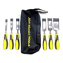 Jon Bhandari Tools Wood Chisel Set – 6-Piece Bevel Edge Chisels (13mm, 19mm, 25mm, 32mm, 38mm, 50mm) – Hardened Steel Blades, Soft Grip Handles &amp; Storage Bag – Woodworking, Carving, Shaping Hand Tools
