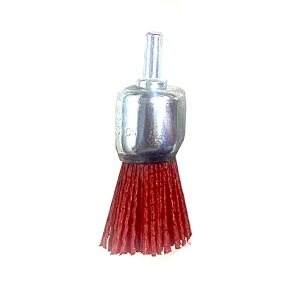 jon bhandari tools nylon filament abrasive wire cup brush 25mm with spindle  medium grit drill attachment  for rust paint removal surface prep on metal wood plastic