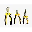 Jon Bhandari Tools 3-Piece Plier Set | Combination, Long Nose &amp; Diagonal Plier | Wire Cutting Hand Tools with Anti-Slip Grip for Electrical &amp; DIY Use