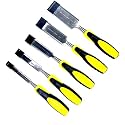 Jon Bhandari Tools Wood Chisel Set – 5-Piece Bevel Edge Chisels (13mm, 19mm, 25mm, 32mm, 38mm) – Hardened Steel Blades, Soft Grip Handles &amp; Without Bag – Woodworking, Carving, Shaping Hand Tools