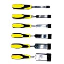 Jon Bhandari Tools Wood Chisel Set – 6-Piece Bevel Edge Chisels (13mm, 19mm, 25mm, 32mm, 38mm, 50mm) – Hardened Steel Blades, Soft Grip Handles &amp; Without Bag – Woodworking, Carving, Shaping Hand Tools