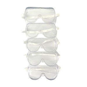 jon bhandari tools 5pc safety goggles  protective eyewear with anti fog scratch resistant lenses amp adjustable strap  impact resistant eye protection for construction lab chemical amp medical use