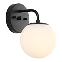 JONATHAN Y Louis Parisian Globe 5.75" Vanity 1-Light, Black