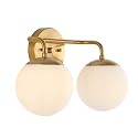 JONATHAN Y Louis Parisian Globe 15" Vanity 2-Light, Gold Painting