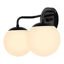 JONATHAN Y Louis Parisian Globe 15" Vanity 2-Light, Black