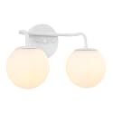 JONATHAN Y Louis Parisian Globe 15" Vanity 2-Light, White