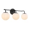 JONATHAN Y Louis Parisian Globe 25" Vanity 3-Light, Black