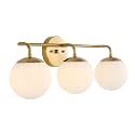 JONATHAN Y Louis Parisian Globe 25" Vanity 3-Light, Gold Painting