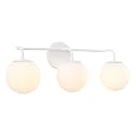 JONATHAN Y Louis Parisian Globe 25" Vanity 3-Light, White