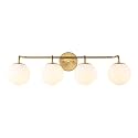 JONATHAN Y Louis Parisian Globe 31" Vanity 4-Light, Gold Painting
