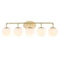 JONATHAN Y Louis Parisian Globe 33" Vanity 5-Light, Gold Painting