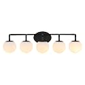 JONATHAN Y Louis Parisian Globe 33" Vanity 5-Light, Black