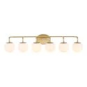 JONATHAN Y Louis Parisian Globe 40" Vanity 6-Light, Gold Painting