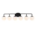 JONATHAN Y Louis Parisian Globe 40" Vanity 6-Light, Black