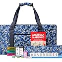 Jongyance American Mahjong Set with Blue Carrying Bag, 166 White Tiles, 4 All-in-One Rack/Pushers, Mahjong Tiles Set (Ma Jong, Mah-Jongg, Majiang)