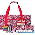 Jongyance American Mahjong Set, Mahjong Tiles Set, Red Bag, 166 White Tiles, 4 All-in-One Rack/Pushers (Ma Jong, Mah-Jongg, Majiang)