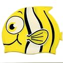 JOONOR Silicone Swimming Cap for Kids Bathing Cap for Kids Children Boys Girls - Children Swim Cap for Boys and Girls Aged 3-8 - Cartoon Pattern Swimming Cap
