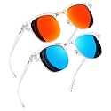 Joopin Half Frame Sunglasses UV Protection Vintage Browline Sun Glasses