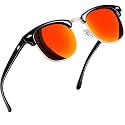 Joopin Half Frame Sunglasses UV Protection Vintage Browline Sun Glasses