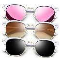 Joopin Half Frame Sunglasses UV Protection Vintage Browline Sun Glasses