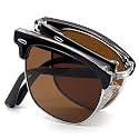 Joopin Half Frame Sunglasses UV Protection Vintage Browline Sun Glasses