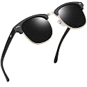 Joopin Half Frame Sunglasses UV Protection Vintage Browline Sun Glasses