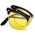 Joopin Half Frame Sunglasses UV Protection Vintage Browline Sun Glasses