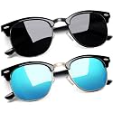 Joopin Half Frame Sunglasses UV Protection Vintage Browline Sun Glasses