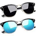 Joopin Half Frame Sunglasses UV Protection Vintage Browline Sun Glasses