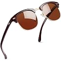 Joopin Half Frame Sunglasses UV Protection Vintage Browline Sun Glasses