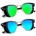Joopin Half Frame Sunglasses UV Protection Vintage Browline Sun Glasses