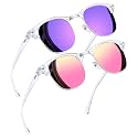 Joopin Half Frame Sunglasses UV Protection Vintage Browline Sun Glasses