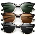 Joopin Half Frame Sunglasses UV Protection Vintage Browline Sun Glasses