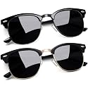Joopin Half Frame Sunglasses UV Protection Vintage Browline Sun Glasses