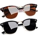 Joopin Half Frame Sunglasses UV Protection Vintage Browline Sun Glasses