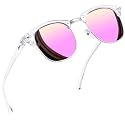 Joopin Half Frame Sunglasses UV Protection Vintage Browline Sun Glasses