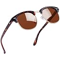 Joopin Half Frame Sunglasses UV Protection Vintage Browline Sun Glasses