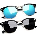 Joopin Half Frame Sunglasses UV Protection Vintage Browline Sun Glasses
