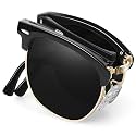 Joopin Half Frame Sunglasses UV Protection Vintage Browline Sun Glasses