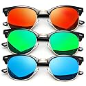 Joopin Half Frame Sunglasses UV Protection Vintage Browline Sun Glasses
