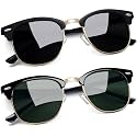 Joopin Half Frame Sunglasses UV Protection Vintage Browline Sun Glasses