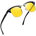 Joopin Half Frame Sunglasses UV Protection Vintage Browline Sun Glasses
